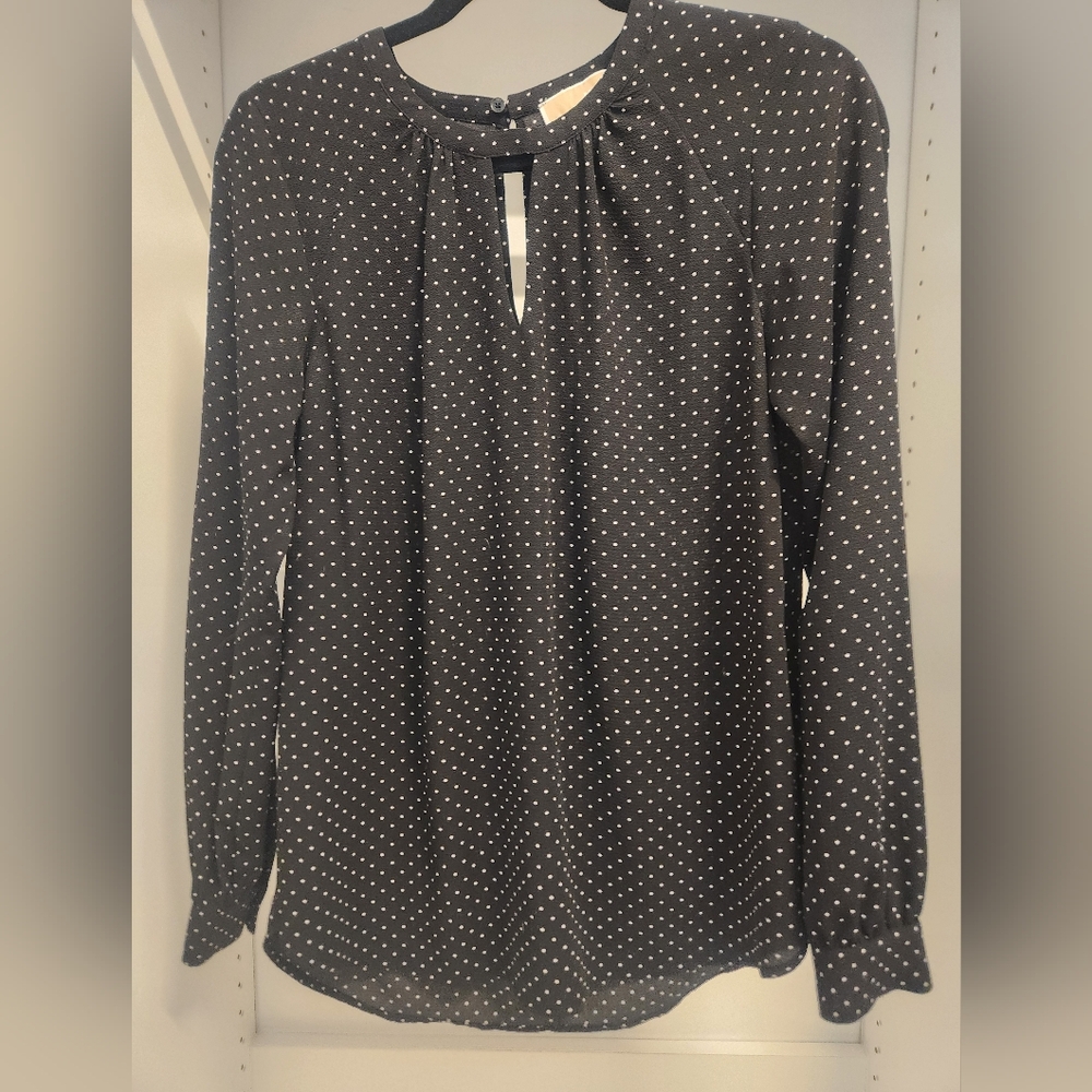 Michael Kors Black Polka Dot Women's Top Size Small